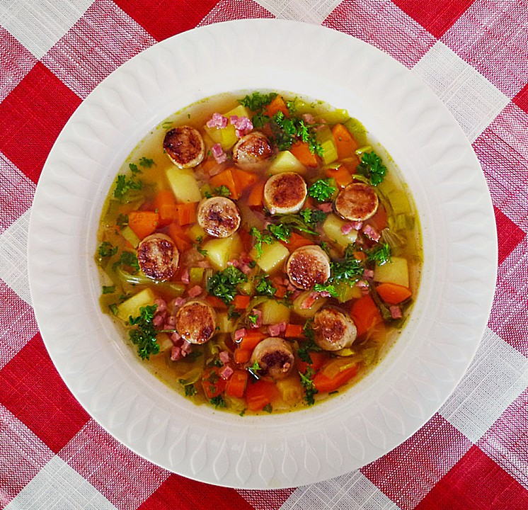 Möhren - Eintopf mit Bratwurstbällchen von pbuggi | Chefkoch.de