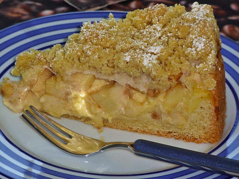 Apfel - Streuselkuchen mit Pudding von Landmadl | Chefkoch.de
