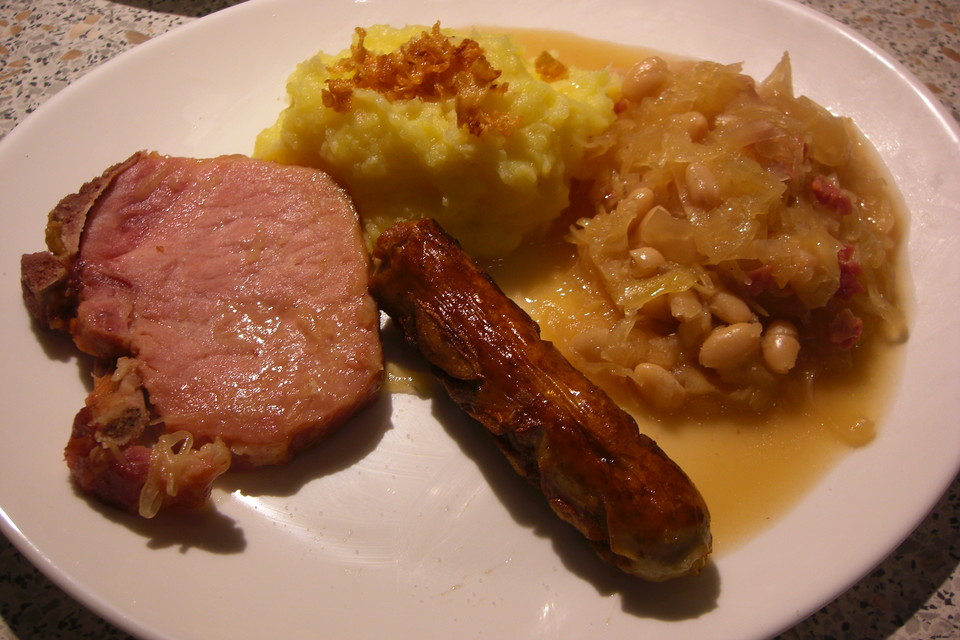 Sauerkraut mit Kartoffelpüree und Kasseler von äüöp | Chefkoch.de