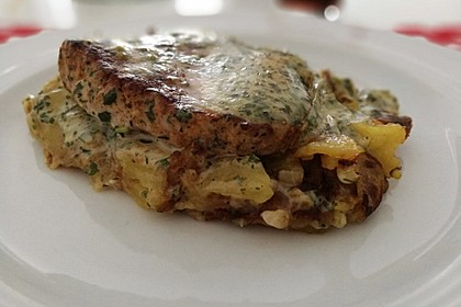 Bratkartoffelauflauf mit Schnitzel 9