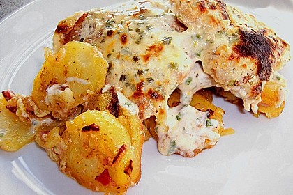 Bratkartoffelauflauf mit Schnitzel 2