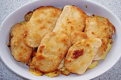 Bratkartoffelauflauf mit Schnitzel 16