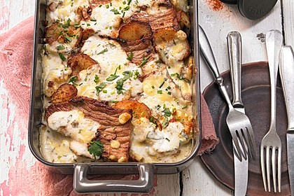 Bratkartoffelauflauf mit Schnitzel 1