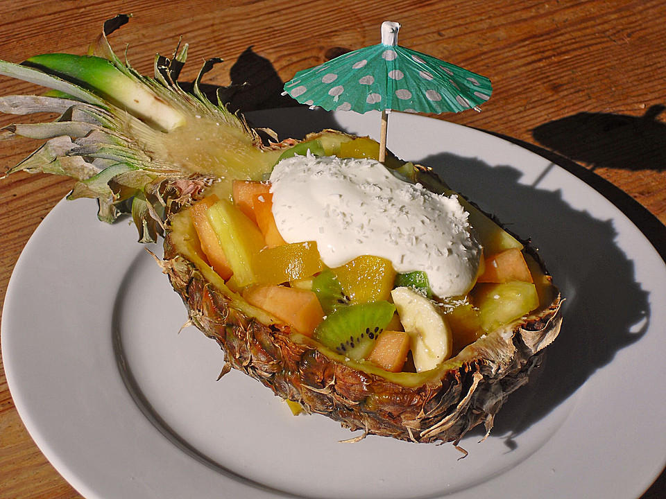 Karibischer Fruchtsalat mit Kocoscreme von feuermohn | Chefkoch.de