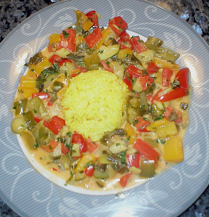 Paprika Zucchini Pfanne mit Safranreis von schrat Chefkoch.de