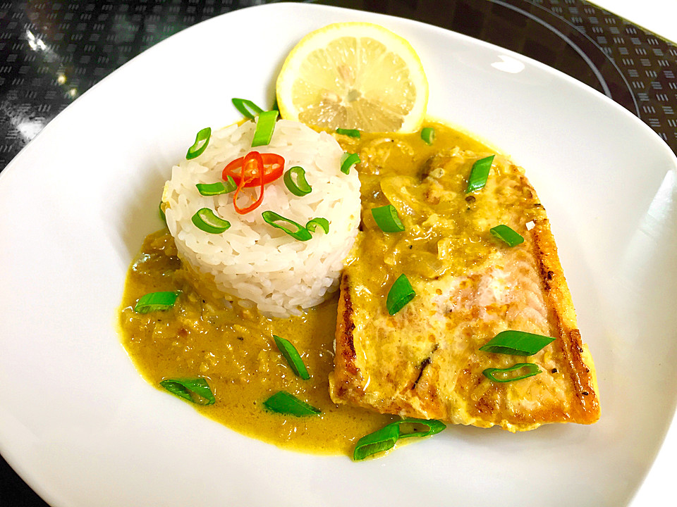 Gebratener Fisch in grüner Currysauce von Bettal Chefkoch.de