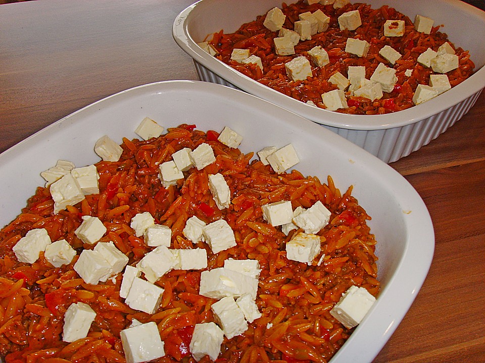Kritharaki - Nudelpfanne mit Hackfleisch und Schafskäse von Barbara111 ...