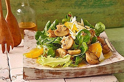 Salat mit Honigchampignons