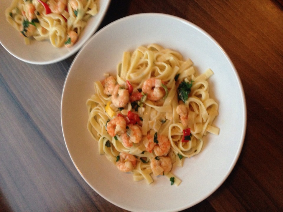 Spaghetti mit scharfer Garnelen - Sahne - Soße von Valezqua | Chefkoch.de