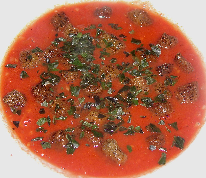 Tomatensuppe mit Croûtons von judith | Chefkoch.de