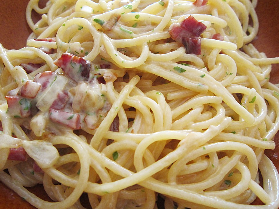 Spaghetti carbonara mit Speck und Petersilie von Klee001 | Chefkoch.de