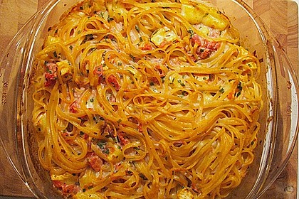 Dieters Linguine mit würziger Camembert - Tomaten - Sauce 8