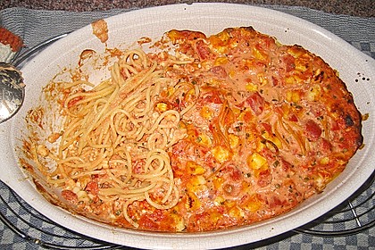Dieters Linguine mit würziger Camembert - Tomaten - Sauce 13