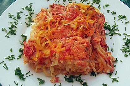 Dieters Linguine mit würziger Camembert - Tomaten - Sauce 12