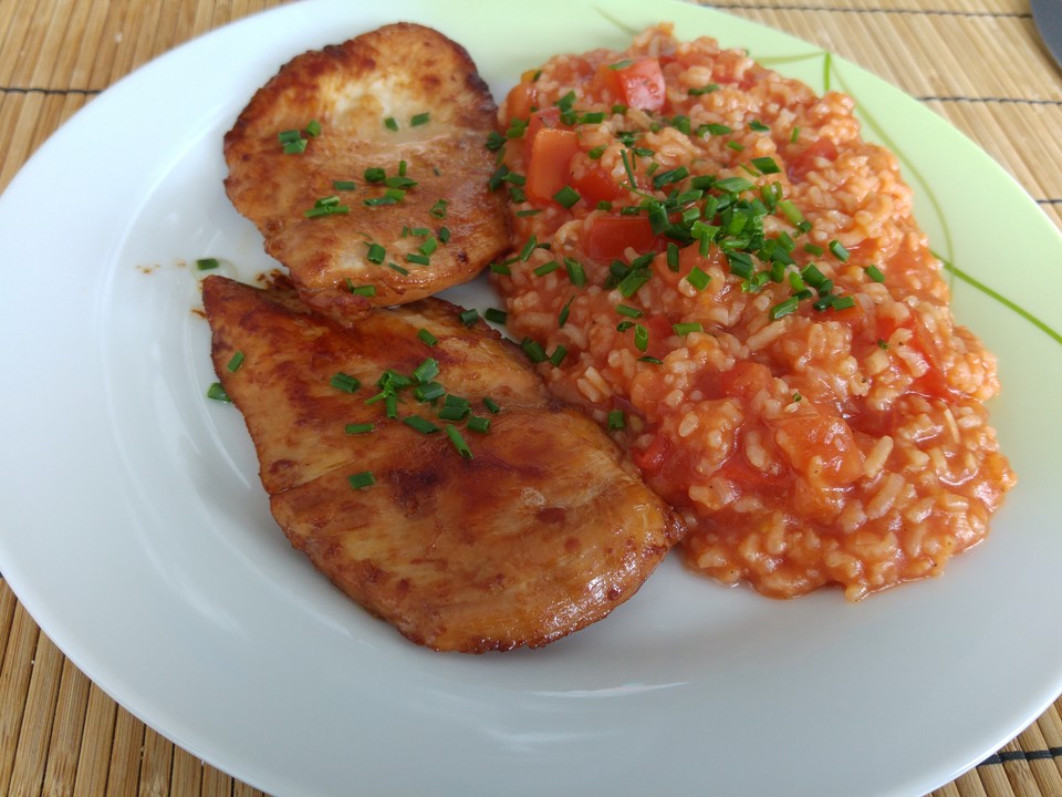 Hähnchensteaks auf Tomatenreis von schrat | Chefkoch.de