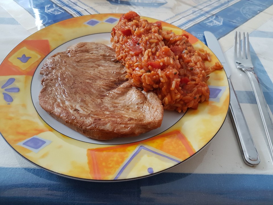 Hähnchensteaks auf Tomatenreis von schrat | Chefkoch.de