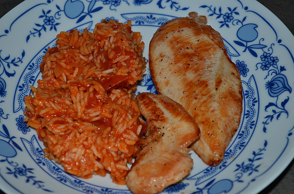 Hähnchensteaks auf Tomatenreis von schrat | Chefkoch.de