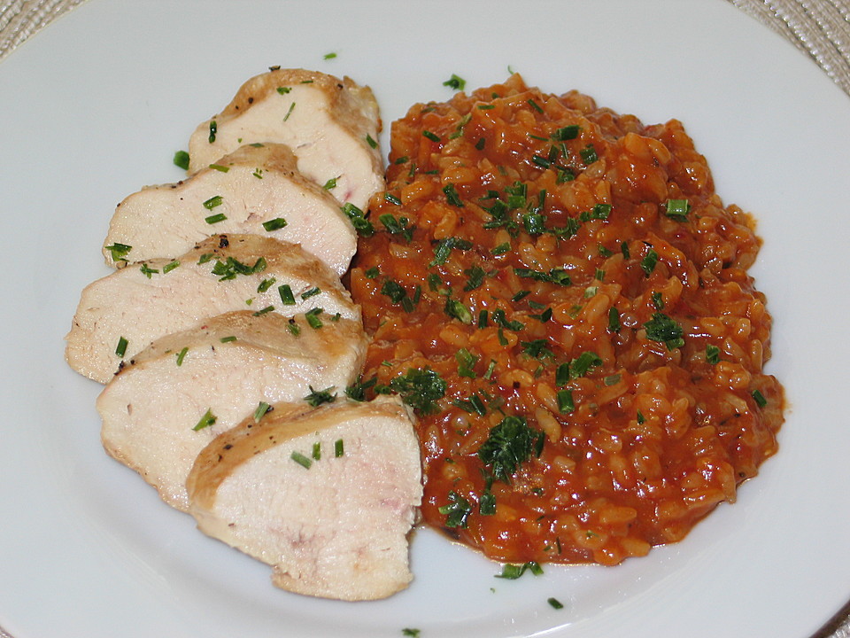 Hähnchensteaks auf Tomatenreis von schrat | Chefkoch.de