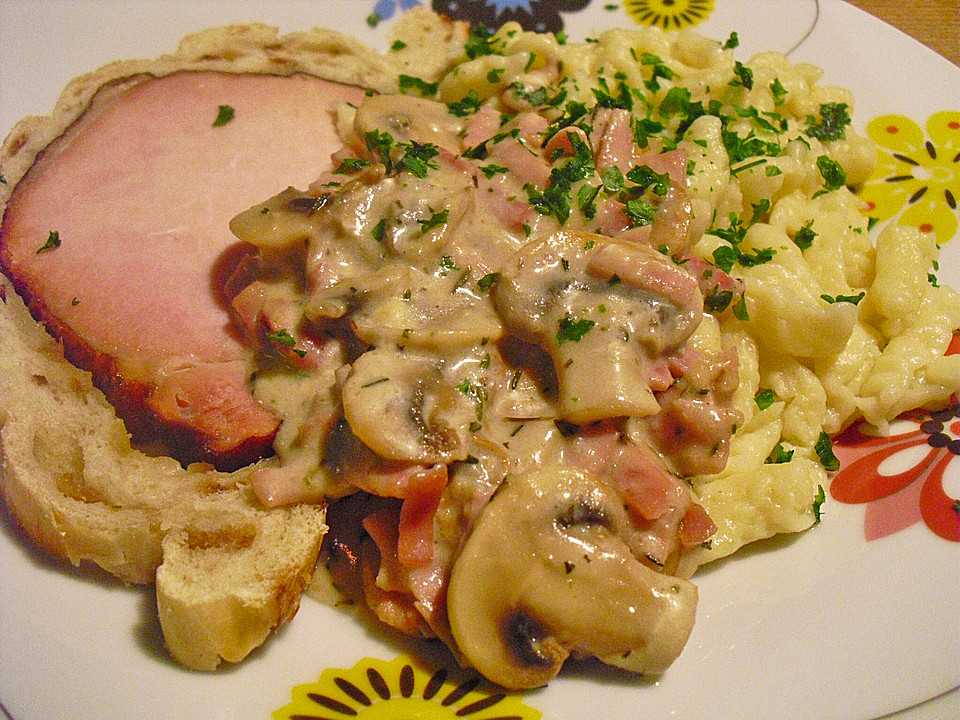 Nudeln mit Schinken - Champignon - Soße von daja | Chefkoch.de
