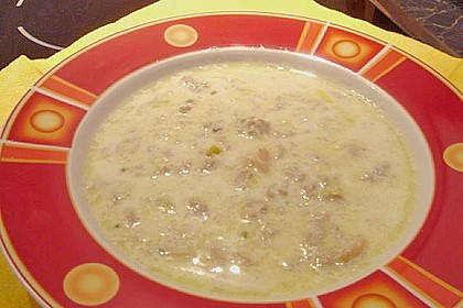 Porree-Käsesuppe mit Hack 11