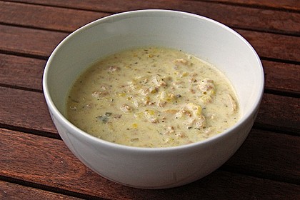 Porree-Käsesuppe mit Hack 1