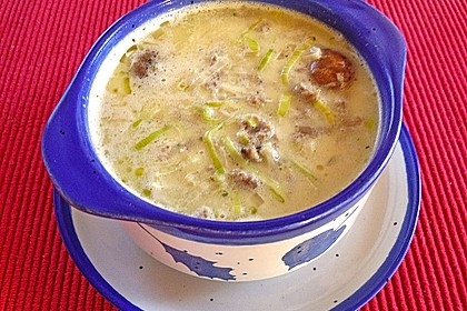 Porree-Käsesuppe mit Hack 5