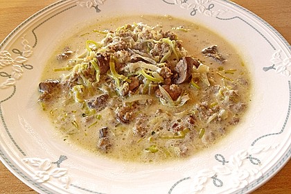 Porree-Käsesuppe mit Hack 4