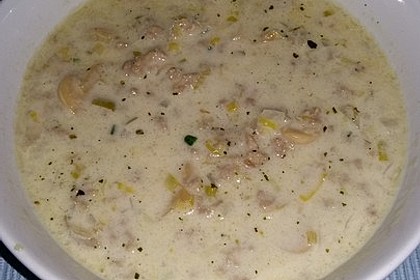 Porree-Käsesuppe mit Hack 3