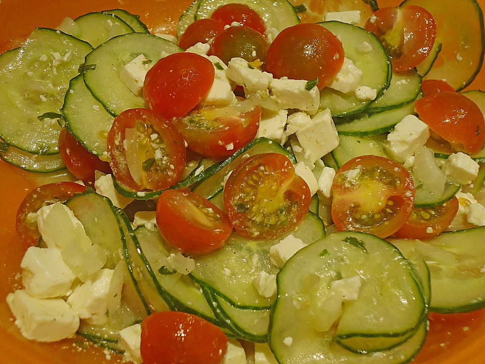 Gurken, Tomaten, Feta Salat von äffchen | Chefkoch.de