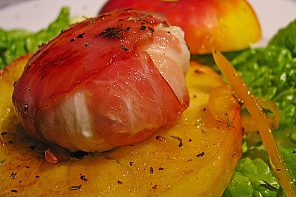 Gudruns Apfel - Speck - Ziegenkäse Türmchen mit Honig und Thymian 5