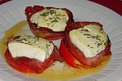Gudruns Apfel - Speck - Ziegenkäse Türmchen mit Honig und Thymian 36