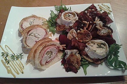 Gudruns Apfel - Speck - Ziegenkäse Türmchen mit Honig und Thymian 24