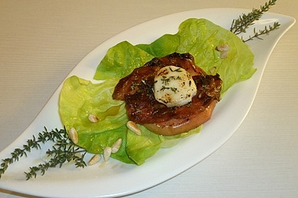 Gudruns Apfel - Speck - Ziegenkäse Türmchen mit Honig und Thymian 2