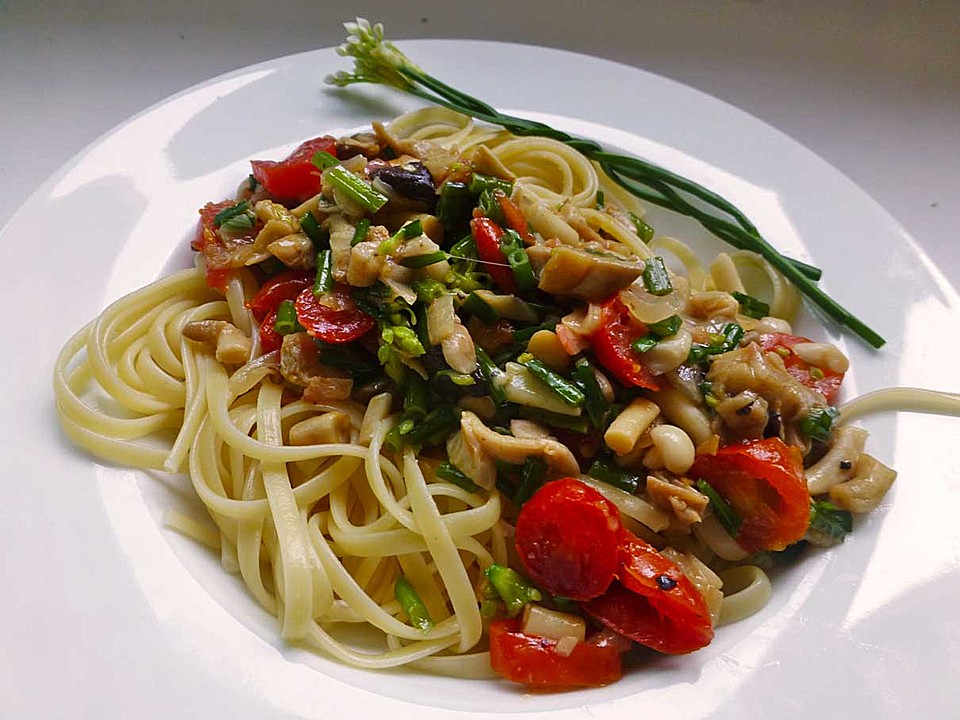 Spaghetti mit Bärlauch und Pilzen von menoja | Chefkoch.de