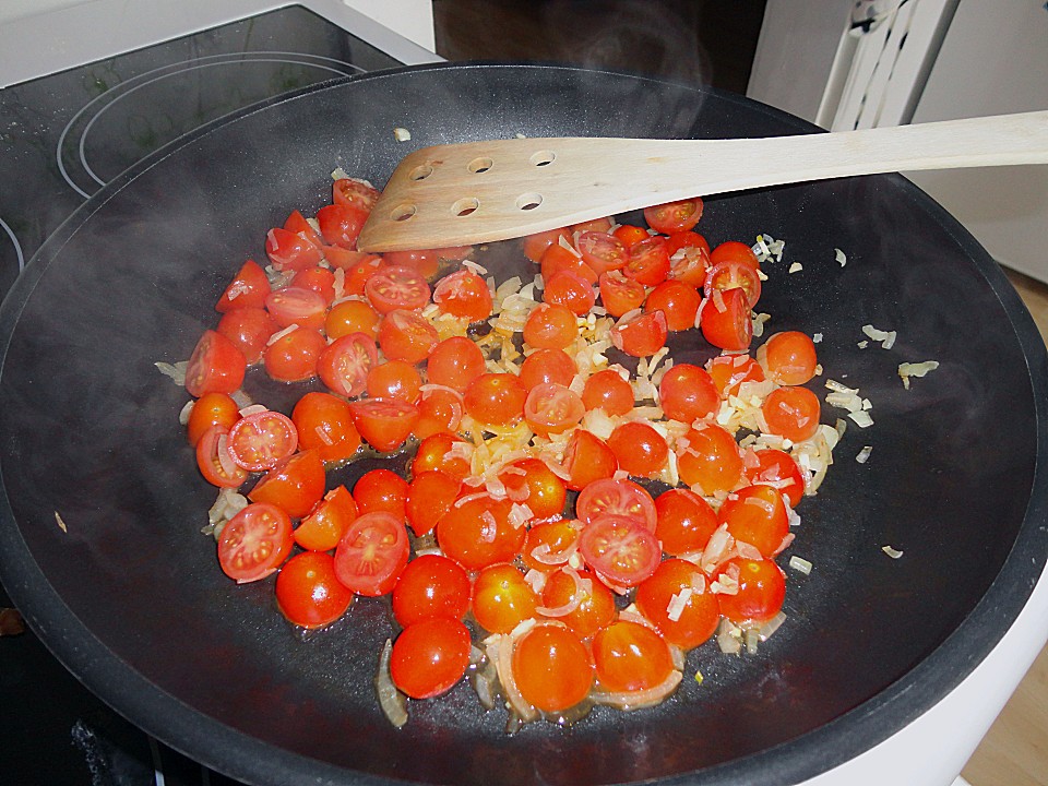 Garnelen in fruchtig, scharfer Sauce auf Nudeln von versatil | Chefkoch.de