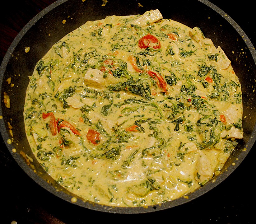 Nudeln mit Spinat - Puten - Sauce von MelanieEilers | Chefkoch.de