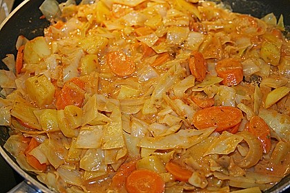 Weißkohlcurry 1