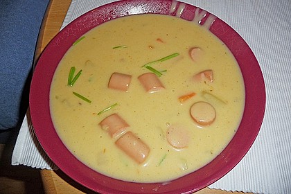 Cremige, aber diättaugliche Kartoffelsuppe mit Thymian und Käse 10
