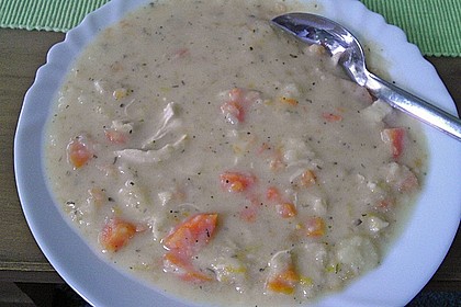 Cremige, aber diättaugliche Kartoffelsuppe mit Thymian und Käse 23