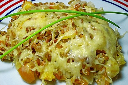 Grünkern - Sauerkraut - Auflauf