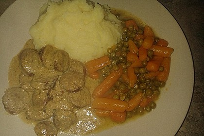 Grobe Bratwurst in Senf - Sahne - Sauce 21