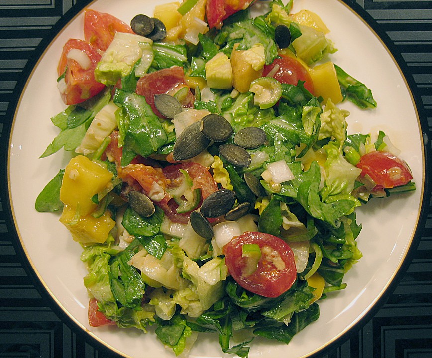 Mango - Rucola - Salat mit Ingwerdressing von gaetcke | Chefkoch.de