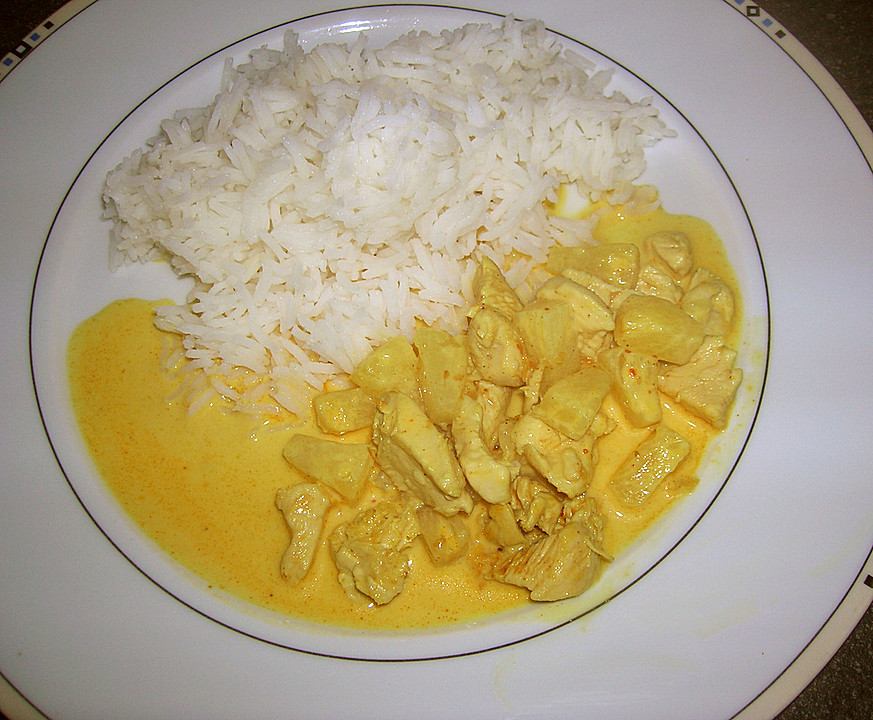 Hähnchen - Ananas - Curry mit Reis von baka4ever | Chefkoch.de