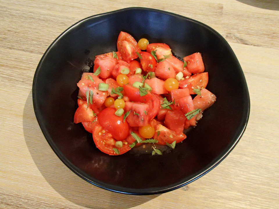 Tomaten -Wassermelonen - Salat - Ein schönes Rezept | Chefkoch.de