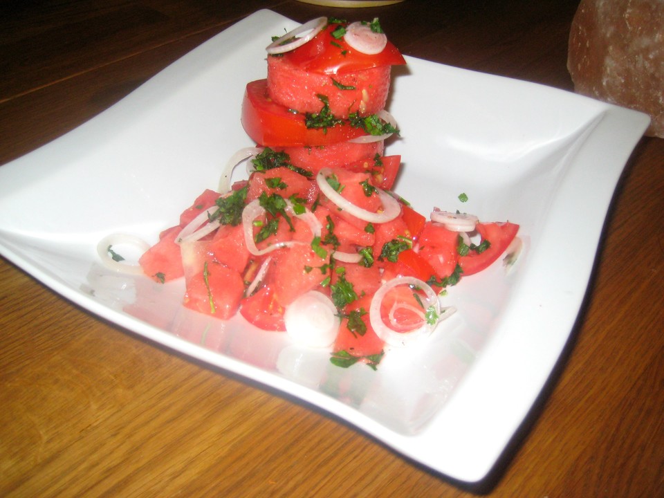 Tomaten -Wassermelonen - Salat - Ein schönes Rezept | Chefkoch.de