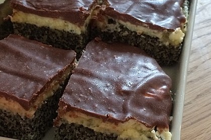 Mohnkuchen mit Vanillecreme und Schoko 6