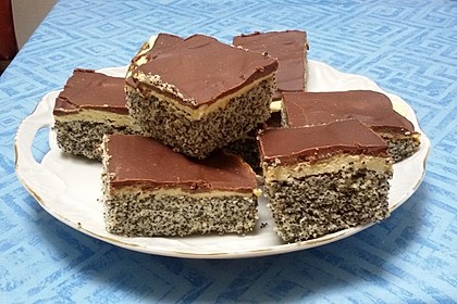Mohnkuchen mit Vanillecreme und Schoko 5