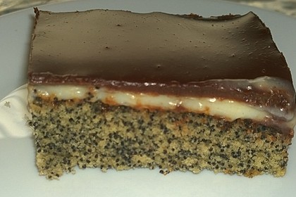 Mohnkuchen mit Vanillecreme und Schoko 2