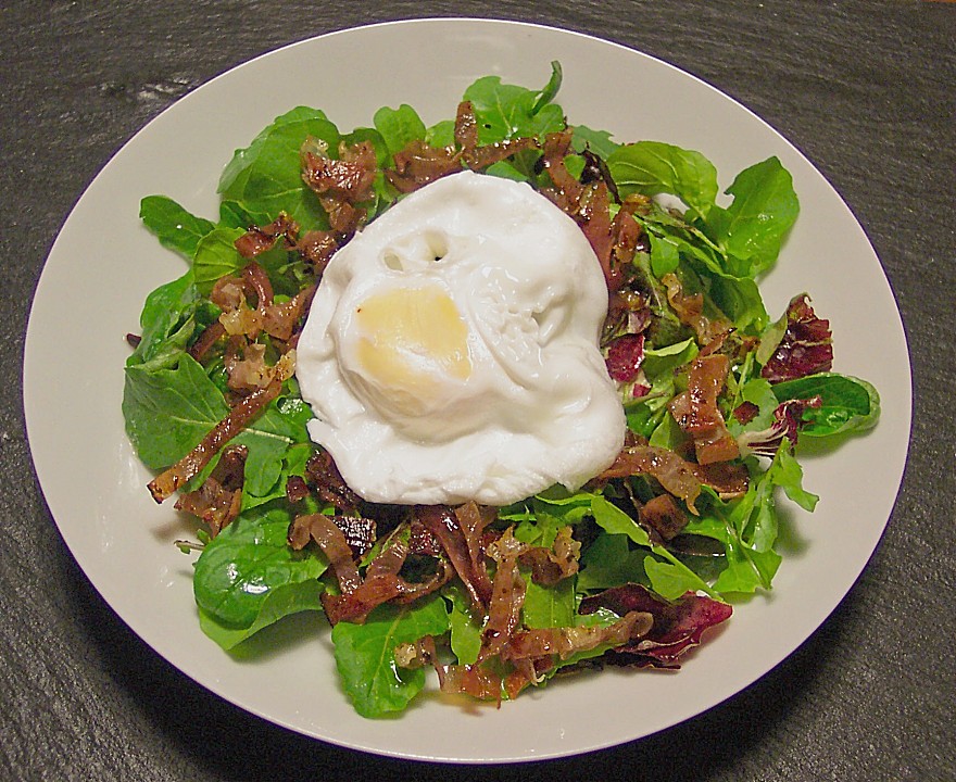 Salat mit pochierten Eiern und Bacon | Chefkoch.de