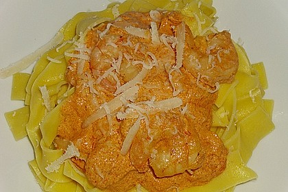 Pasta mit Knoblauch - Tomaten - Shrimps 12